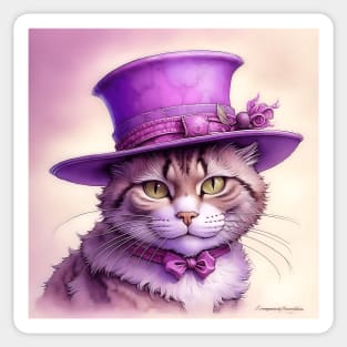 [AI Art] Cheeky cat with hat Sticker